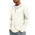thumbnail image 4 of Hearthz Men's UPF50+ Sun Protection Jacket Full Zip Sun Protection Quick Dry Long Sleeve Mens UV Protection Shirts Zip Pockets White L, 4 of 9