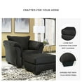 thumbnail image 4 of Signature Design by Ashley Contemporary Darcy Ottoman Microfiber Black, 4 of 5