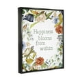 thumbnail image 5 of Stupell Industries Happiness Blooms From Within Comforting Floral Border Graphic Art Jet Black Floating Framed Canvas Print Wall Art, Design by Susan Ball, 5 of 5