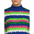 thumbnail image 3 of 99 Jane Street Women's Mock Neck Pullover Sweater with Long Sleeves, Midweight, Sizes XS-XXXL, 3 of 5