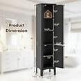 thumbnail image 3 of HYJY Tall Bathroom Storage Cabinet, Freestanding Narrow Linen Tower Cabinet with Bottom Adjustable Shelves & 2 Doors, Modern Slim Floor Cupboard Cabinets for Small Spaces, Living Room(Black), 3 of 14