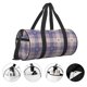 thumbnail image 3 of Fotbe Purple Floral Gingham Check Plaid Bolsa Deportiva de Lona Plegable con Estampado, Bolsa de Gimnasio con Bolsillo Seco/Húmedo, Bolsa de Viaje Ultraligera de Gran Capacidad, 3 of 6