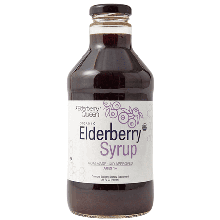 Elderberry Queen Certified Organic Elderberry Syrup Supplement for Immune Support, 24 fl oz