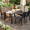 Black, variant on LIFERUN 5-Pieces Outdoor Dining Set, Patio Dining Table Set with 4 Stackable Aluminum Chairs, 43×27.6in Rectangle Table with Wooden-Like Top and Aluminum Frame, for Garden, Patio, Poolside, Grey