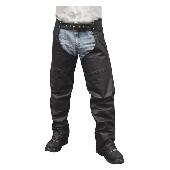 Redline Men's Classic Premium Cowhide Leather Motorcycle Chaps M-1400 (XS)