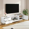 thumbnail image 5 of Modern TV Console Table Up to 80" TVs, Wood Media Console with Doors and Drawers, Narrow Entertainment Center with Adjustable Shelf, Under TV Cabinet for Living Room, 5 of 9