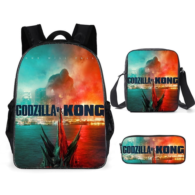 Set de mochilas escolares Kings Kongs vs Godzillas Kids de nylon