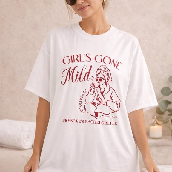Bachelorette Party Oversized T-Shirt _ Girls Gone Mild Bridal Tee - XL