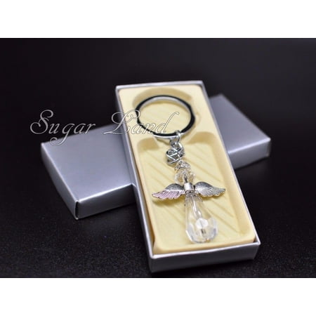 First Communion Glass - (12 Pack) Angel Keychains Favors Baptism First Communion Christening Bautizo Llaveros