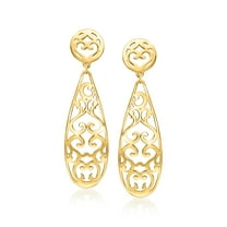 Ross-Simons Italian 14kt Yellow Gold Floral Openwork Drop Earrings, Women's, Adult