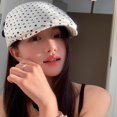thumbnail image 4 of Slccxzc Vintage Polka Dot Flat Ivy Hat, Lightweight Summer Newsboy Baker Cap, 4 of 7
