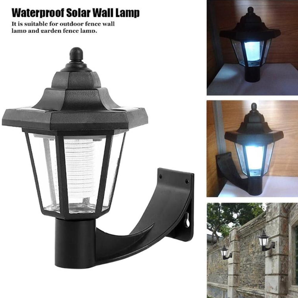 Vintage Hexagonal Solar Power Wall Lamp Waterproof Garden Path Landscape Light Vintage Hexagonal Solar Power Wall Lamp Waterproof Garden Path Landscape Light