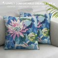 thumbnail image 3 of Chilfamy  Square Throw Pillow Cover, Flower Printed Pattern Soft Home Decoration Cushion Cover Pillowcase for Bed Chair Bay Window, Blue &amp; Green, 3 of 5