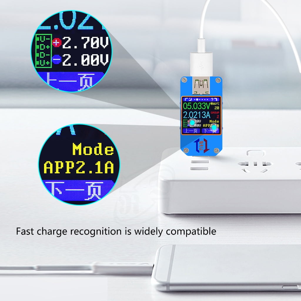 WINDLAND USB Power Meter 4-24V 5A LCD USB Voltage Current Display USB Tester Multimeter USB Current Meter Tester LCD Display