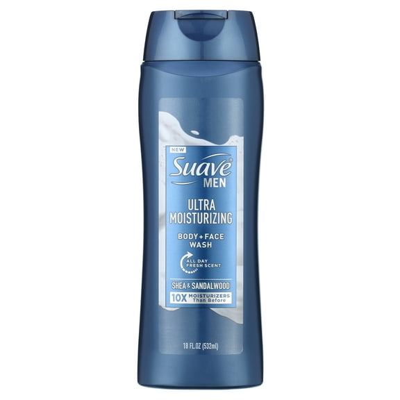 Suave Men Face & Body Wash, with Shea Butter & Coconut Oil, 18 oz