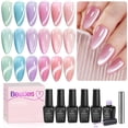 thumbnail image 1 of Set de esmaltes de uñas en gel Beetles Cat Eye, 6 colores, pastel, brillo, 1 of 7