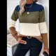 thumbnail image 4 of Suéteres de Bloque de Color para Mujer, Blusas de Larga con Cuello Alto, Suéter de Punto Holgado. Albaricoque XL, 4 of 7