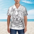 thumbnail image 4 of Daiia Dragon Nest Sketch Hawaiian Shirt for Men Gentle Cotton Regular Short Sleeve Casual-Medium, 4 of 9