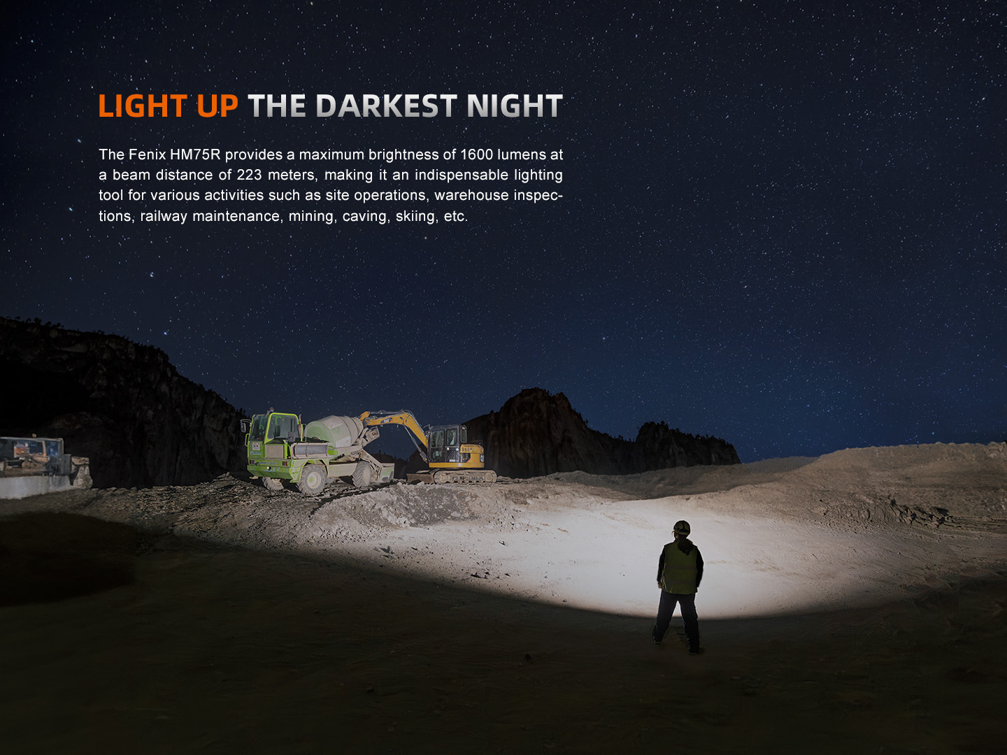 Fenix HM75R 1600 Lumen USB-C Rechargeable Headlamp with Extra Long Runtime + LumenTac Organizer
