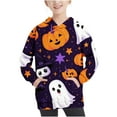 thumbnail image 2 of Odeerbi Toddler Boys Halloween Hoodies Fall Winter Pullover Hooded Sweatshirts 4-14 Years Children's Halloween Printed Hoodie Long Sleeve Top Sweatshirt Toddler Clothes Black, 2 of 7