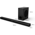 thumbnail image 2 of Restored Hisense HS218 2.1ch Sound Bar with Wireless Subwoofer, 200W, Powered by Dolby Audio, Bluetooth, HDMI ARC/Optical/AUX/USB, 3EQ Modes, Black (Refurbished), 2 of 8