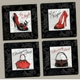 thumbnail image 1 of Fashion High-Heel and Designer Luxury Purse Set, Four 12 by 12-Inch Hand-Stretched Canvases. Red/Black/White, 1 of 1