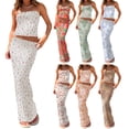 thumbnail image 4 of Nituyy Vintage Maxi Skirt Set Women 2 Piece Outfit Strapless Split Tube Top and Maxi Skirt Set Summer Going Out Streetwear, 4 of 6