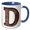 Blue/White, variant on 3drose, Urban Image of Rusty Metal Monogram Letter D, 11oz Two-tone Yellow Mug