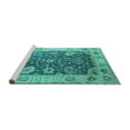 thumbnail image 2 of Ahgly Company Machine Washable Indoor Rectangle Oriental Turquoise Blue Industrial Area Rugs, 5' x 7', 2 of 4