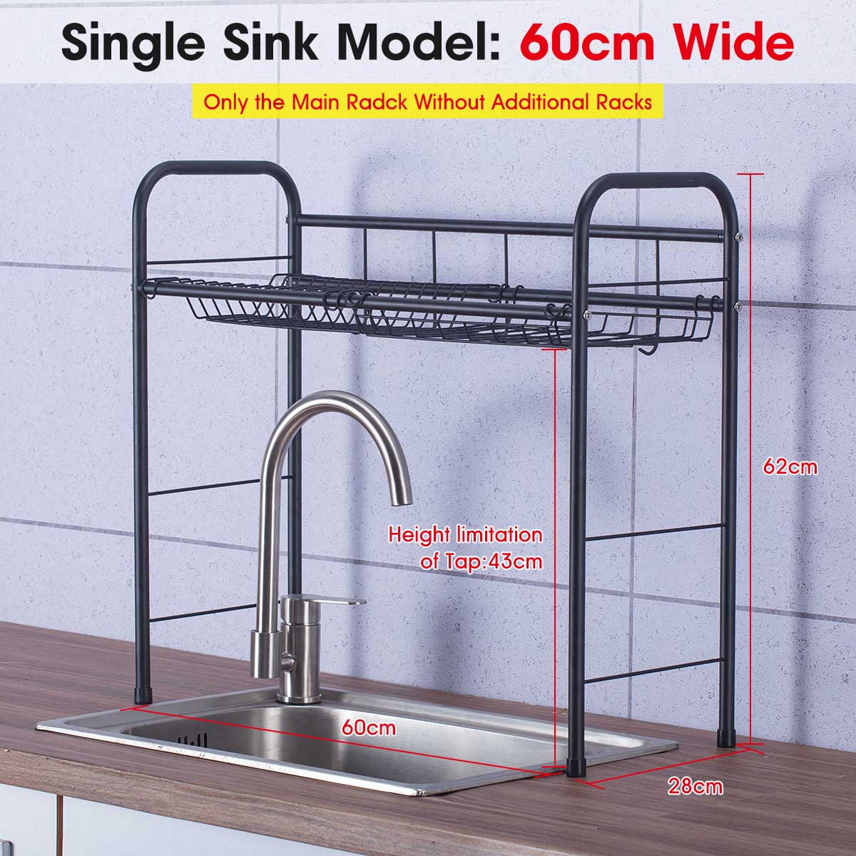 Kitchen Double Layers Over Sink Storage Rack Stainless Steel - Tanziilaat