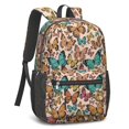 thumbnail image 2 of Butterfly and Monarch Orange Pattern 17" School Backpacks for Teens,Waterproof Oxford Fabric,S-Shape Padded Straps for School,Travel,Hiking,Camping, 2 of 6
