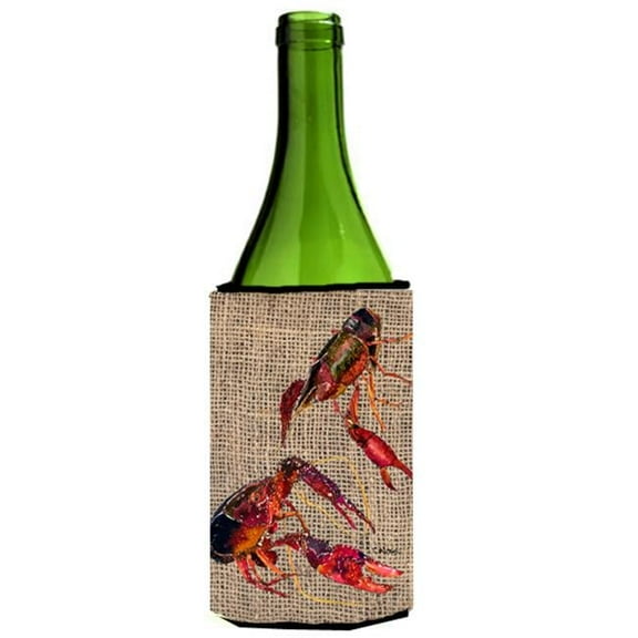 Crawfish On Faux Burlap Wine bottle sleeve Hugger - 24 oz.
