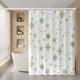 thumbnail image 4 of Cortina de ducha de plástico impermeable con ganchos, diseño de peces y flores azules, ideal para decoración de baños y habitaciones., 4 of 6