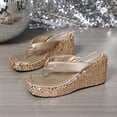 thumbnail image 3 of Transparent Glitter Slide Slippers Pu Material Platform Sole Square Toe Non Slip Comfortable Sandals for Indoor Outdoor, 3 of 8
