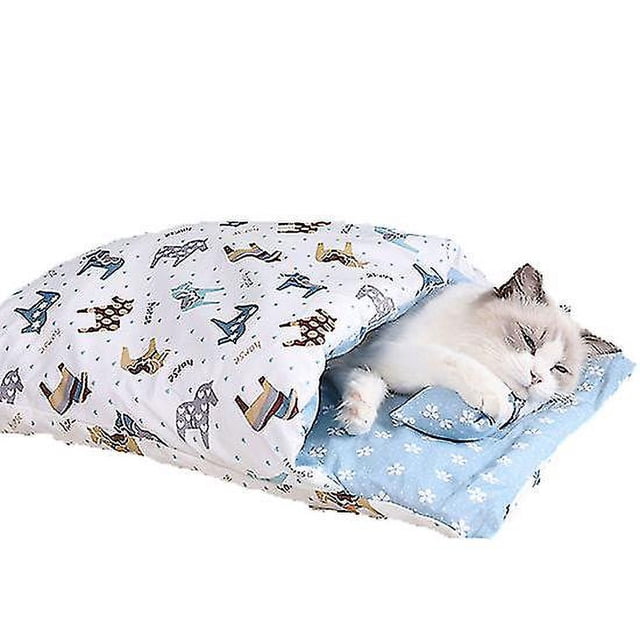 Saco de dormir para mascotas, cerrado, extraíble y lavable, color azul Ponyblue1ud