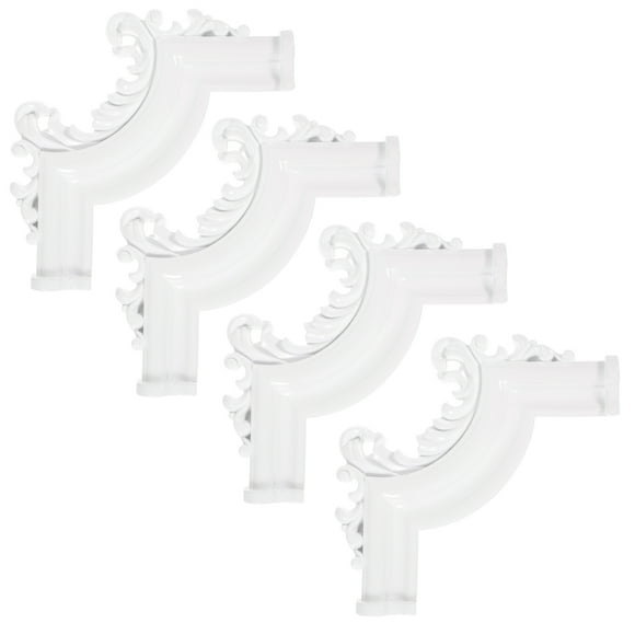 OULII 4 Pcs Decorative Molding Corners PVC Ceiling Decoration Indoor Use White
