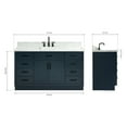 thumbnail image 3 of Ariel Hepburn 61 In. Rectangle Sink Vanity With 1.5 In. Carrara White Countertop In Midnight Blue, 3 of 9