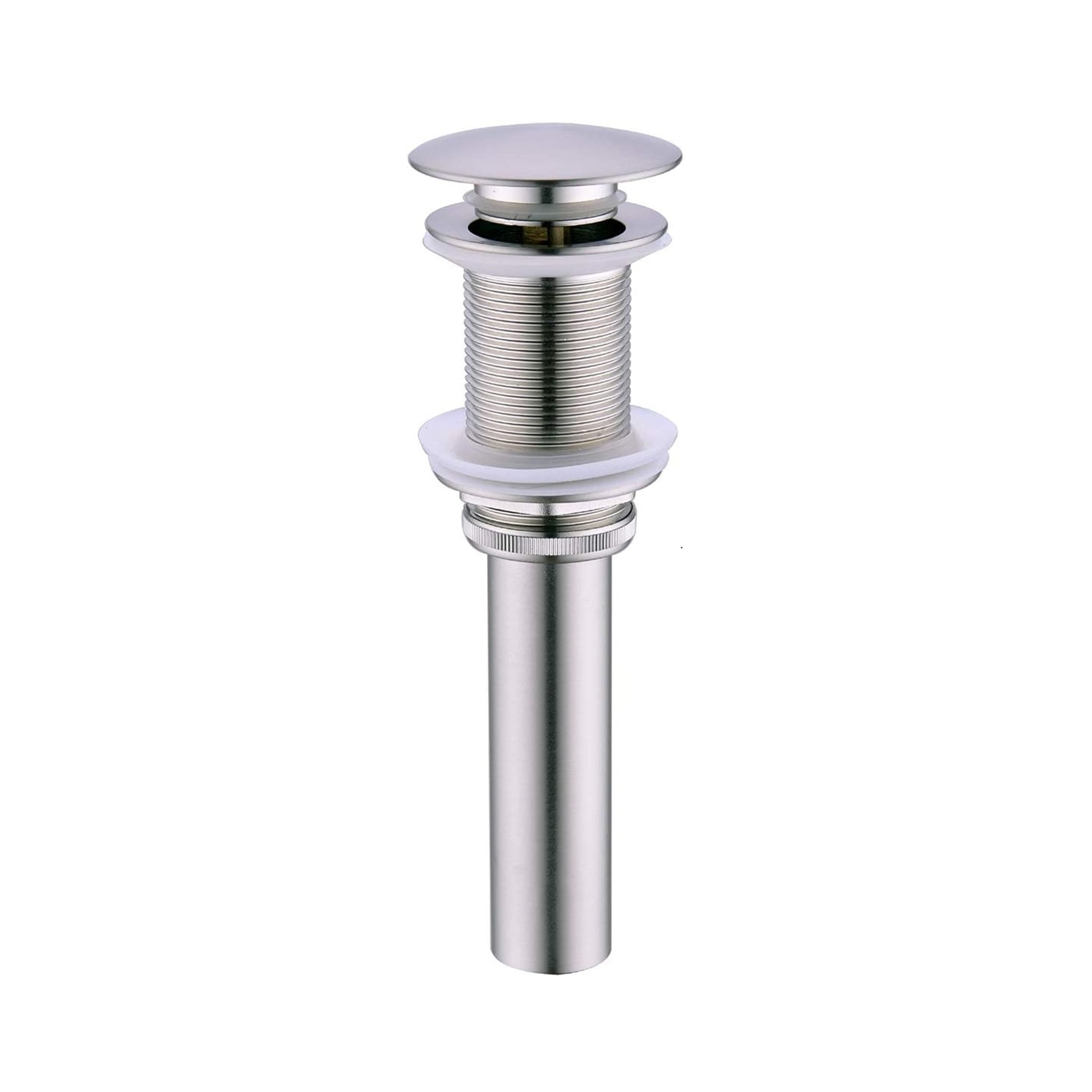 JERFIT Brushed Nickel Single Hole Bathroom Sink Faucet with Pop Up Drain, No-Overflow, Stainless Steel 1-Handle Vessel Lavatory Faucet