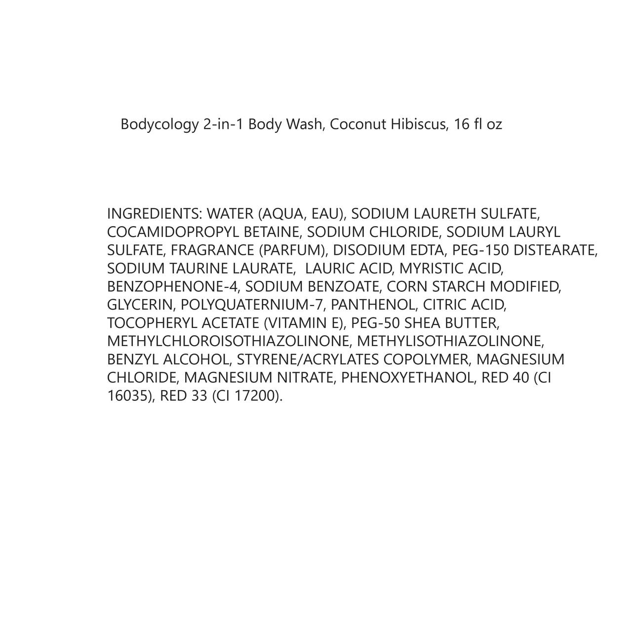 Bodycology Coconut Hibiscus 2-in-1 Body Wash and Bubble Bath, 16 fl oz