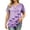 *Purple, variant on VBVC Women's Fish Print Notch Neck Tops , Casual Button Detail Shirts For Women,Ladies' Lightweight Loose Short Sleeve Blouses,Black,S-3XL