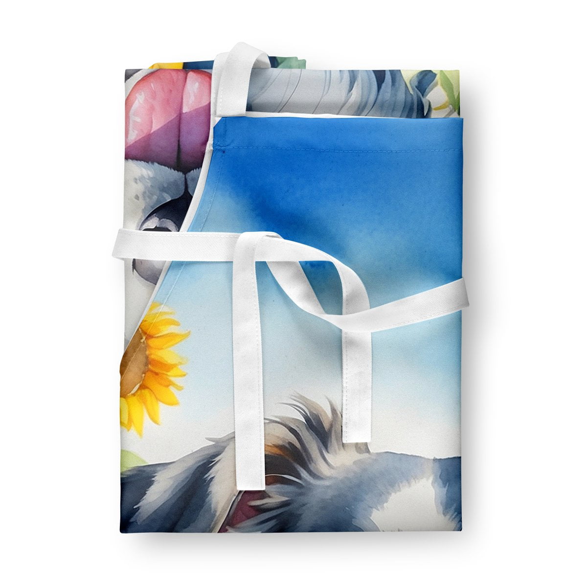 Australian Shepherd in Sunflowers Apron 27 in x 30 in