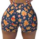 thumbnail image 2 of Balery Gingerbread Delights Pantalones cortos de entrenamiento estampados para mujer, sin costuras, ajustados, para gimnasio, yoga, correr, deportes, ejercicio activo, fitness.-Large, 2 of 8