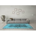 thumbnail image 3 of Ahgly Company Indoor Round Oriental Light Blue Traditional Area Rugs, 7' Round, 3 of 4