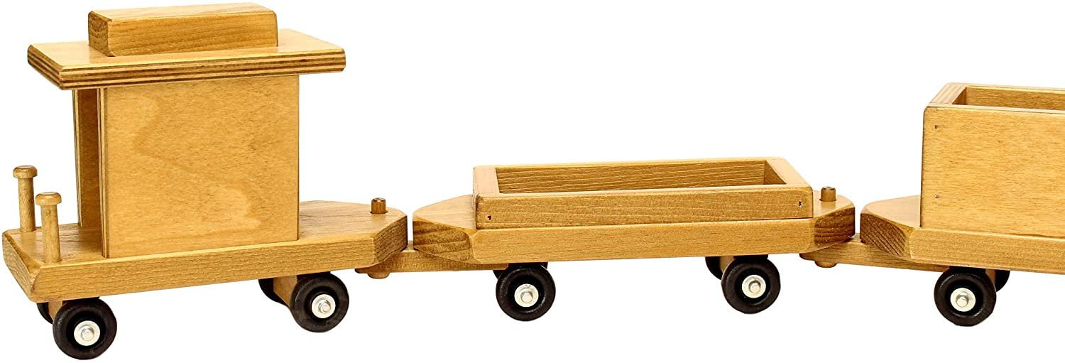 Amish-Made Large Wooden 40 Freight Train Toy Set, Kid-Safe Finish
