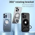thumbnail image 3 of Magnetic 360 Rotary Stand Holder Case for iPhone 14 13 12 Pro Max 14 Plus Compatible with Magsafe, Aluminum Back Plate Bracket (Black,for iPhone 12), 3 of 10