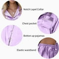 thumbnail image 5 of Avidlove Women Satin Pajama Set Silky Long Sleeve Sleepwear Soft Pj Set Button Down Nightwear S-XXL, 5 of 7