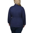 thumbnail image 3 of Plus Size Long Dolman Sleeve Drawstring-Waist Tunic Top, 3 of 3