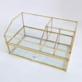 thumbnail image 4 of veasfak Clear Glass Jewelry Organizer Box - Golden Metal Keepsake Box Jewelry Organizer, 4 of 8