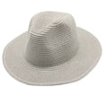 thumbnail image 6 of EliteGoogv Unisex Panama Straw Hat Foldable Wide Brim Breathable Solid Color For Men Women Summer Beach Vacation Casual Outdoor Fedora Sun Hat Headwear, 6 of 7