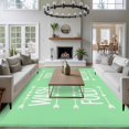 thumbnail image 4 of Laundry Washable Area Rug 5x8 Wash Dry Fold Repeat Arrows Love Heart Green Low-Profile Large Area Rugs with Non Slip Backing Indoor Floor Carpet for Entrance Living Room Bedroom Home Office, 4 of 9
